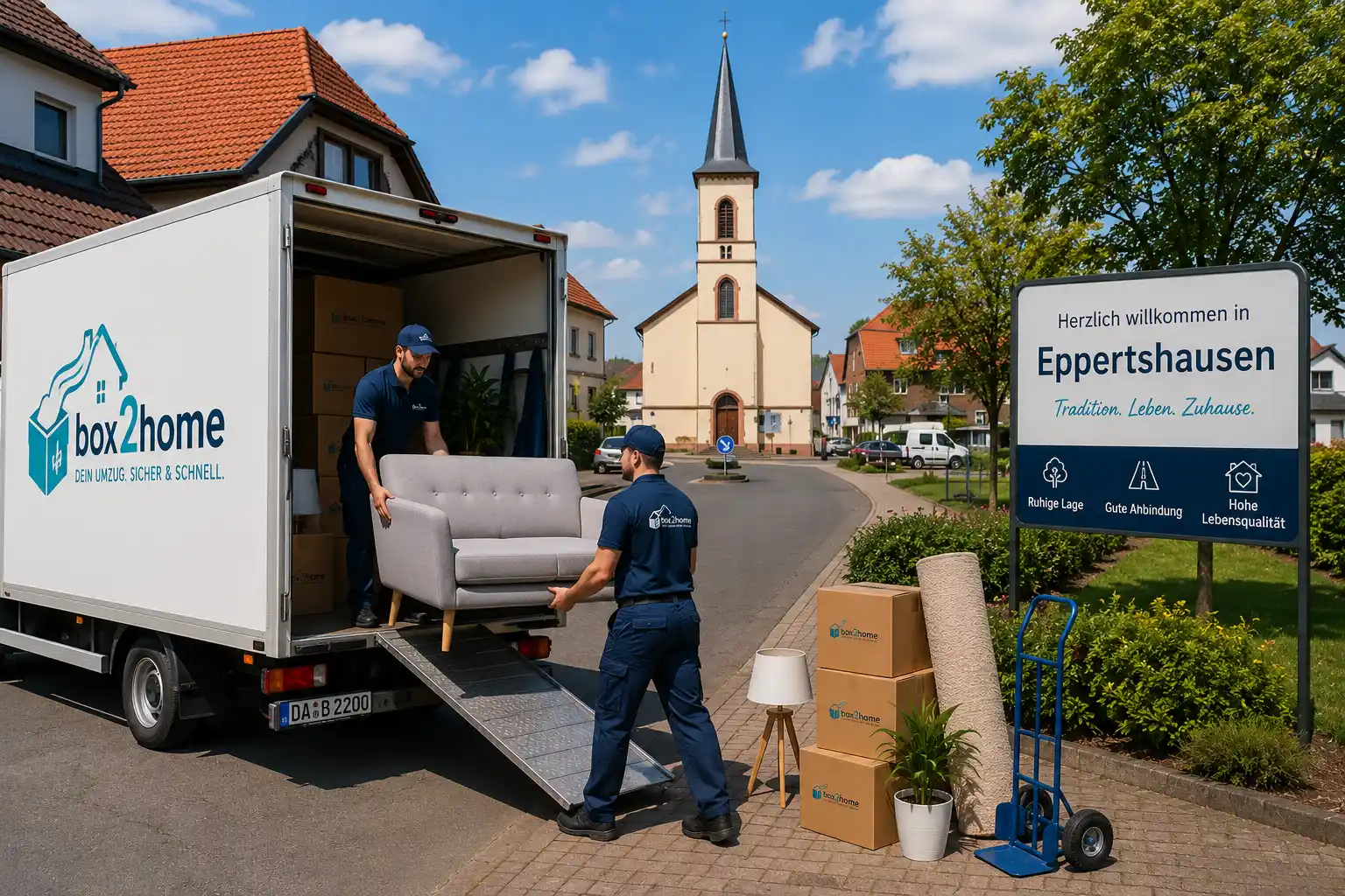 Umzugsunternehmen in Eppertshausen beim Beladen des Lkws